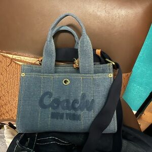 Coach Blue Tote Bag with Spacious Design